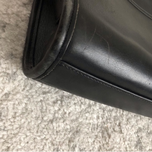 Vintage Coach Black Rectangle Soft Leather Purse Shoulder Bag w/Serial Number - Picture 9 of 16